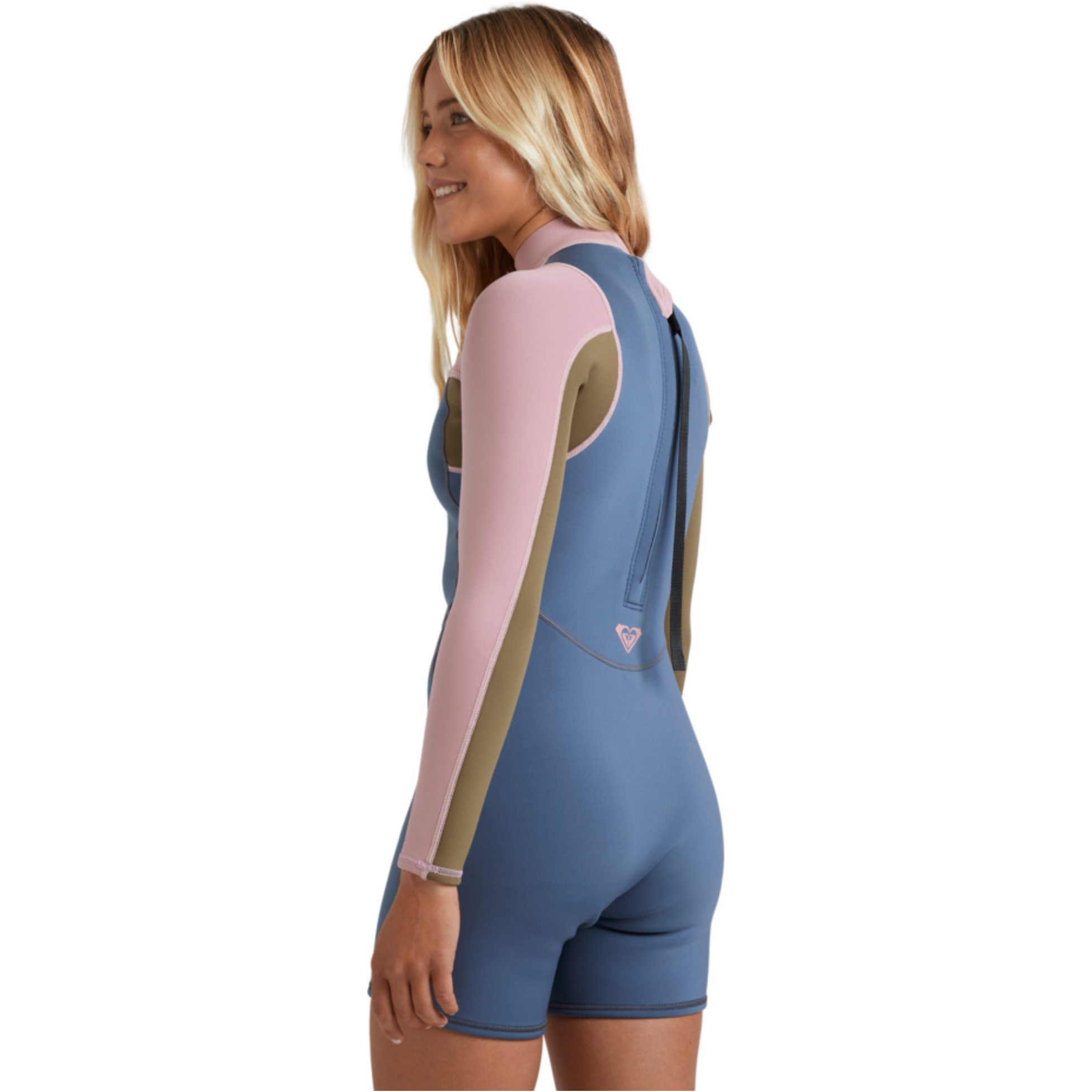 2026 Roxy Womens Prologue+ 2/2mm Long Sleeve Back Zip Springsuit Wetsuit 26BW243505 - Ash